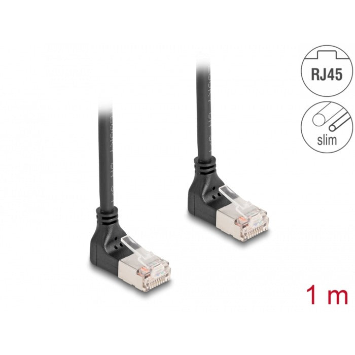 Delock RJ45 Network Cable Cat.6a S FTP Slim 90 ° oppover