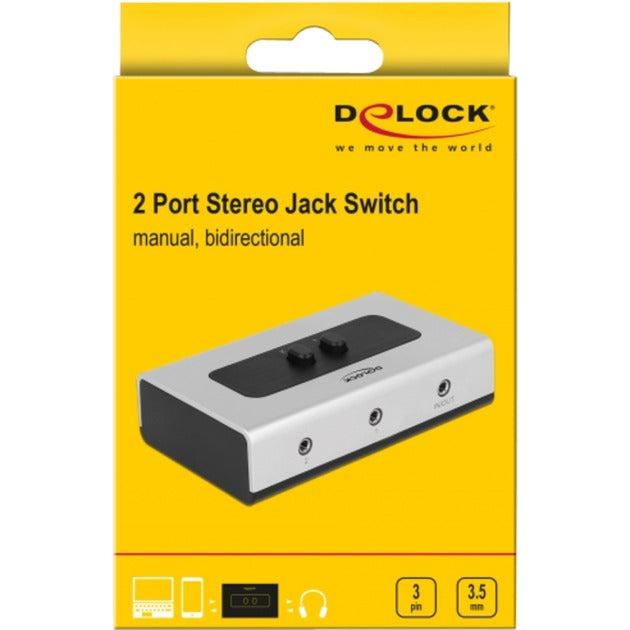Delock Switch Stereo Jack 3,5 mm 2 Port Manual Bidirectio
