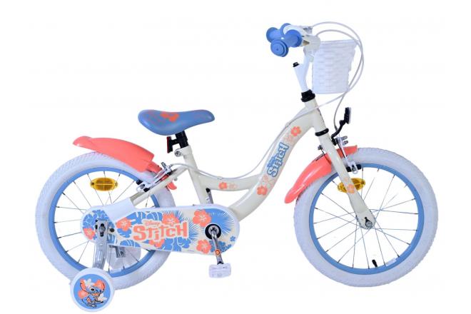 Stitch Stitch Children's Bicycle Girls 16 inch Cream Coral Blue Two hand brakes