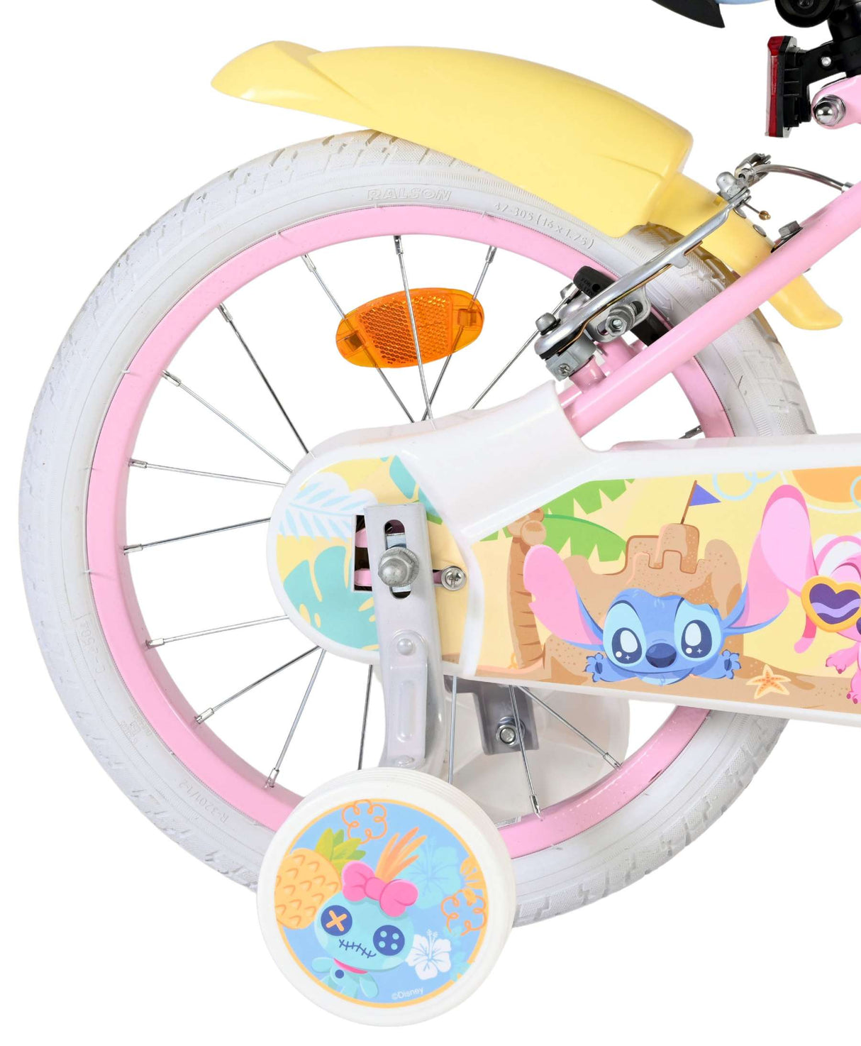 Disney Stitch children's bicycle - girls - 16 inch - pink - two hand brakes