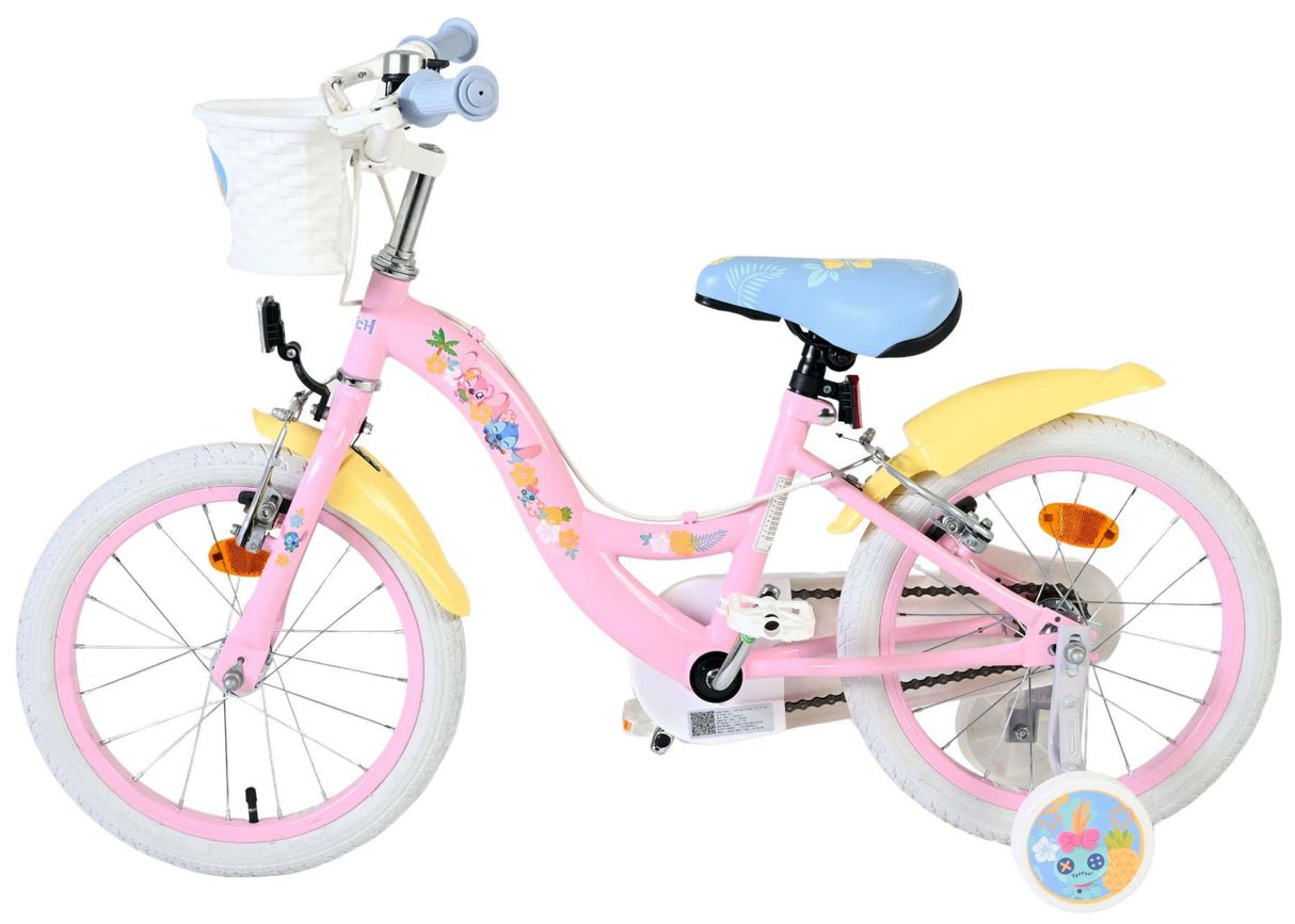 Disney Stitch children's bicycle - girls - 16 inch - pink - two hand brakes