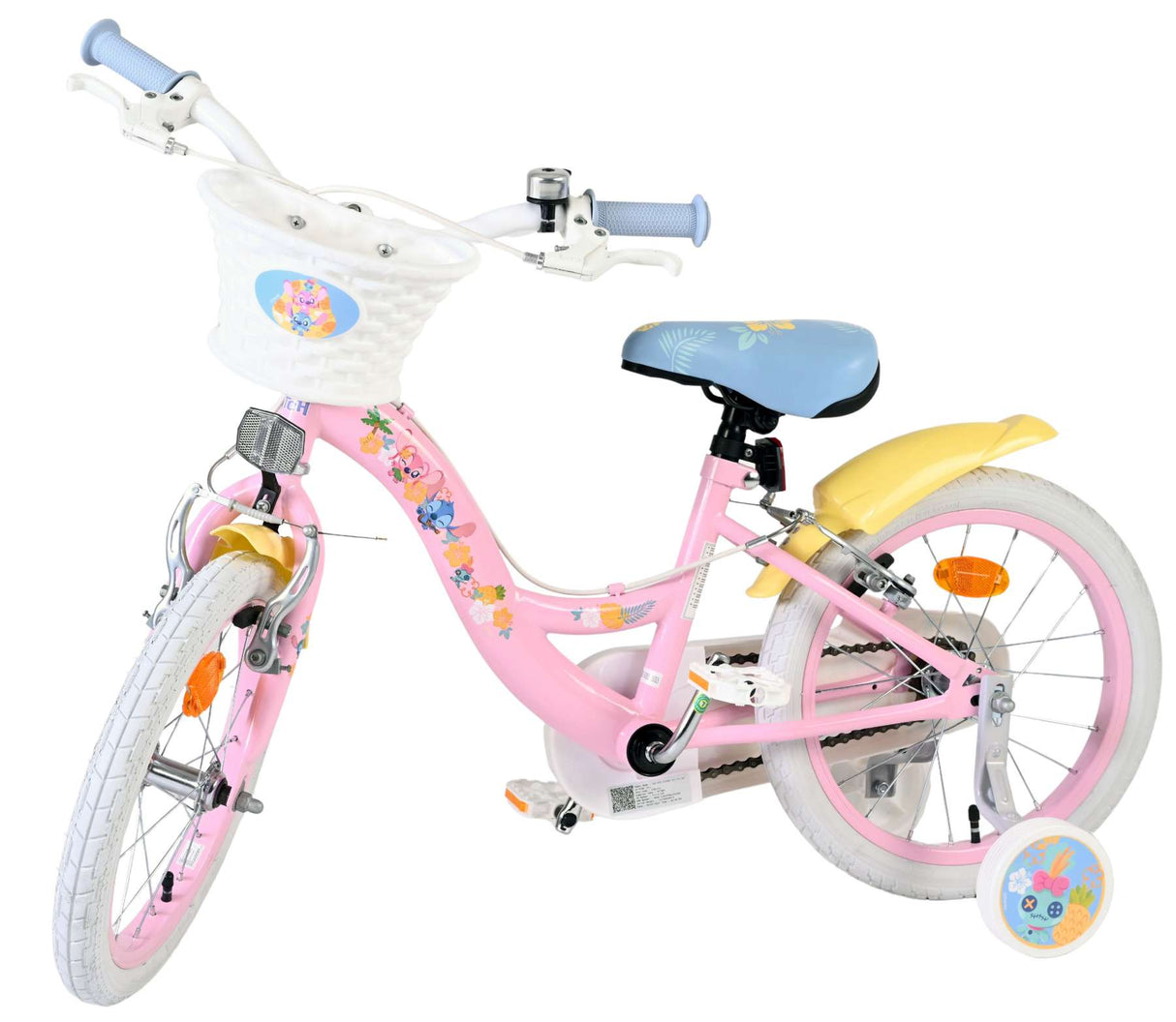 Disney Stitch children's bicycle - girls - 16 inch - pink - two hand brakes