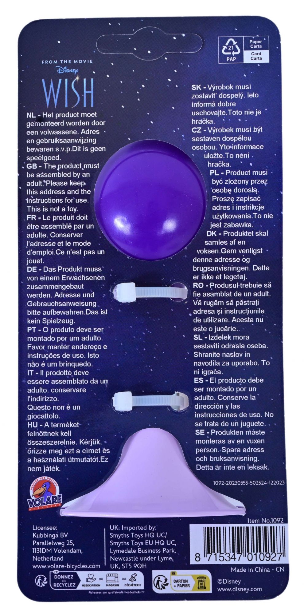 Wish Disney Fietsteter - Girls - Purple