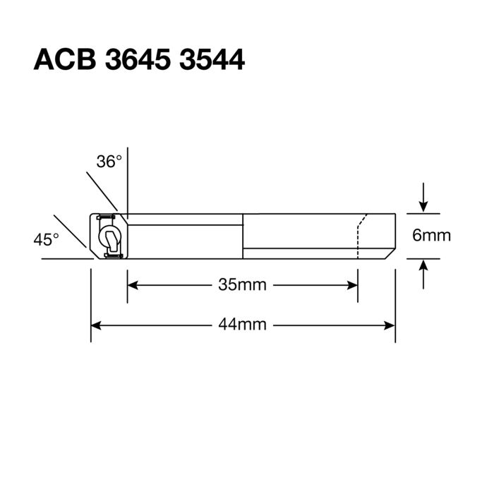 Imthacaí Enduro acb 3645 3544 ss - 440c dhosmálta (teagmháil uilleach) - 35x44x5.5 (36x45°)