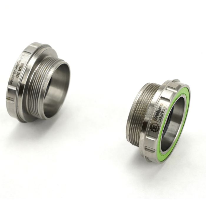 Enduro bearings bsa 68 73mm bottom bracket to 30mm - maxhit integrated - 440c - silver