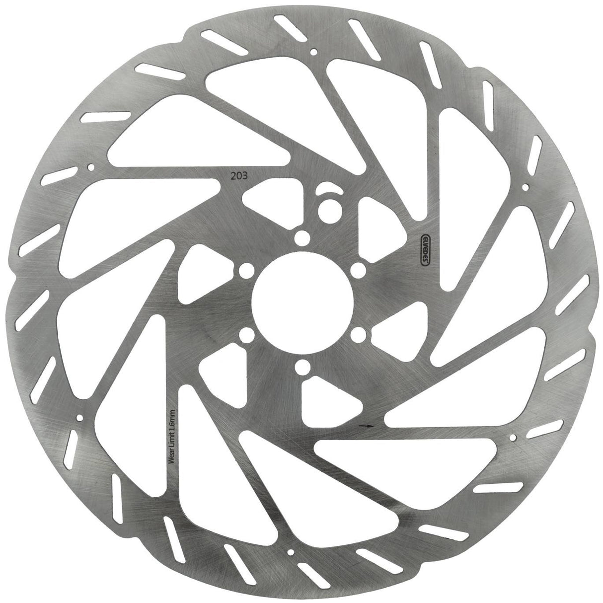 Disque de frein Elvedes 6 trous Ø203 mm t = aimant à capteur de 1,8 mm