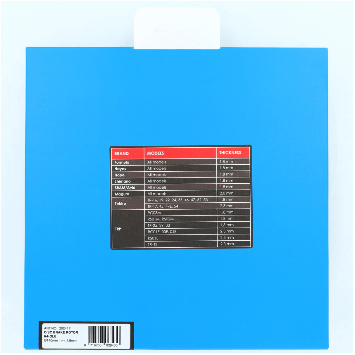 Elvedes brake disc 6-hole ø140mm d=1.8mm