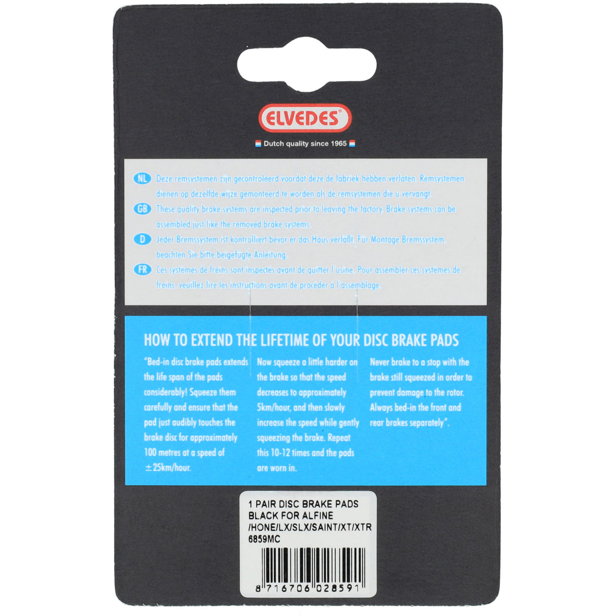 Juego de pastillas de freno Elvedes - shimano - compuesto de carbono metálico (pastillas semimetálicas) - 1 par