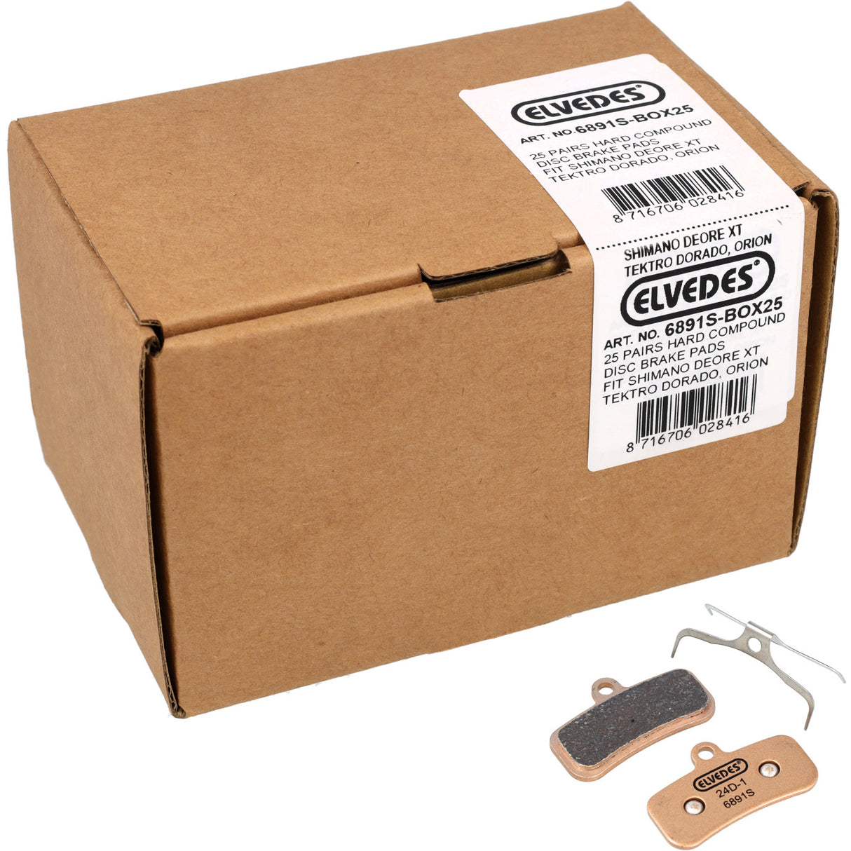 Elvedes disc brake pads 6891s hard (25pr)