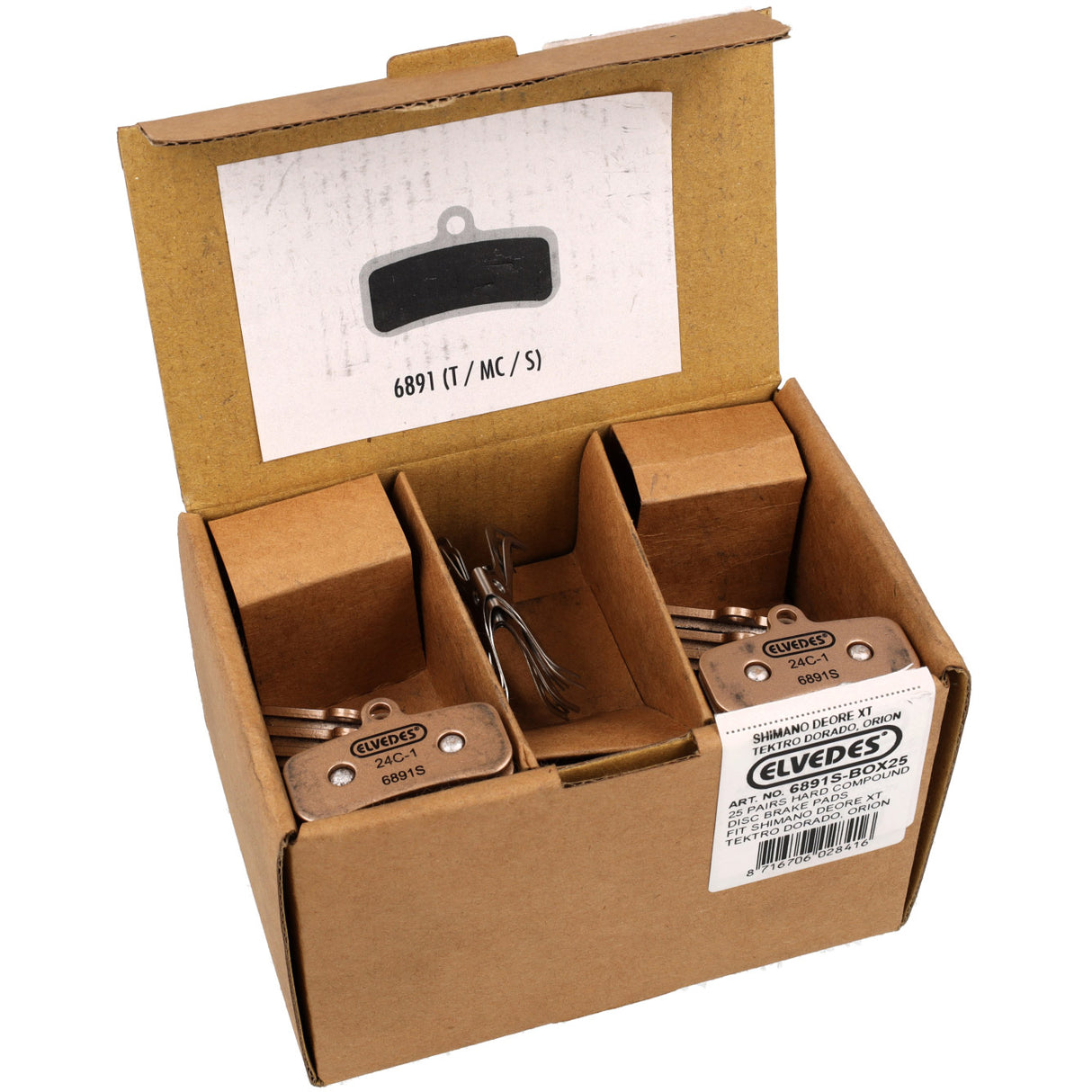 Elvedes disc brake pads 6891s hard (25pr)