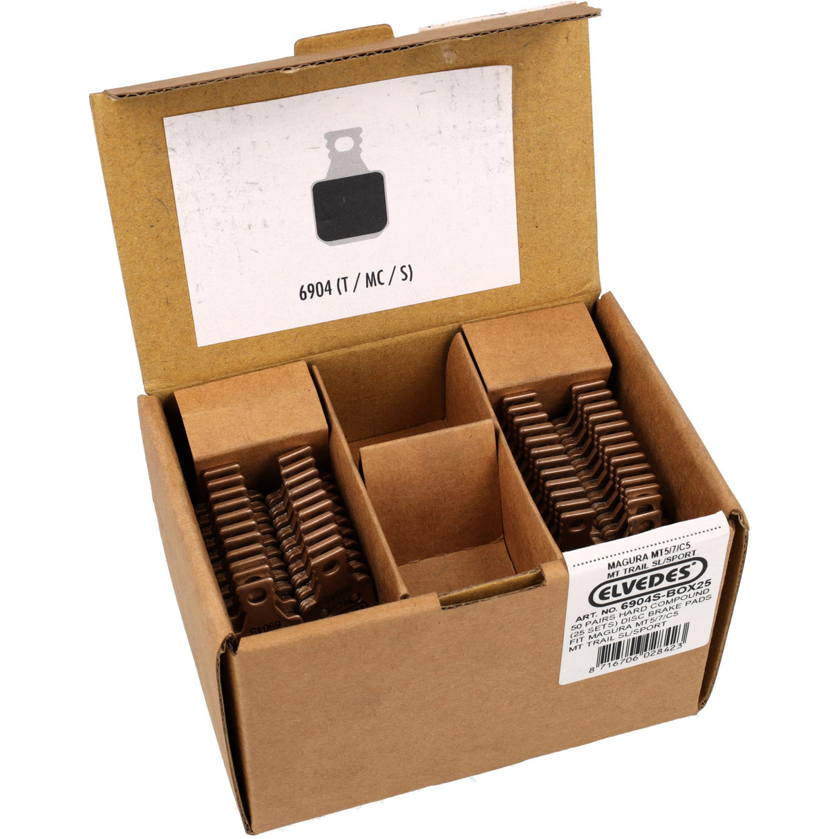 Plaquettes de frein à disque Elvedes 6904s dures (50pr)