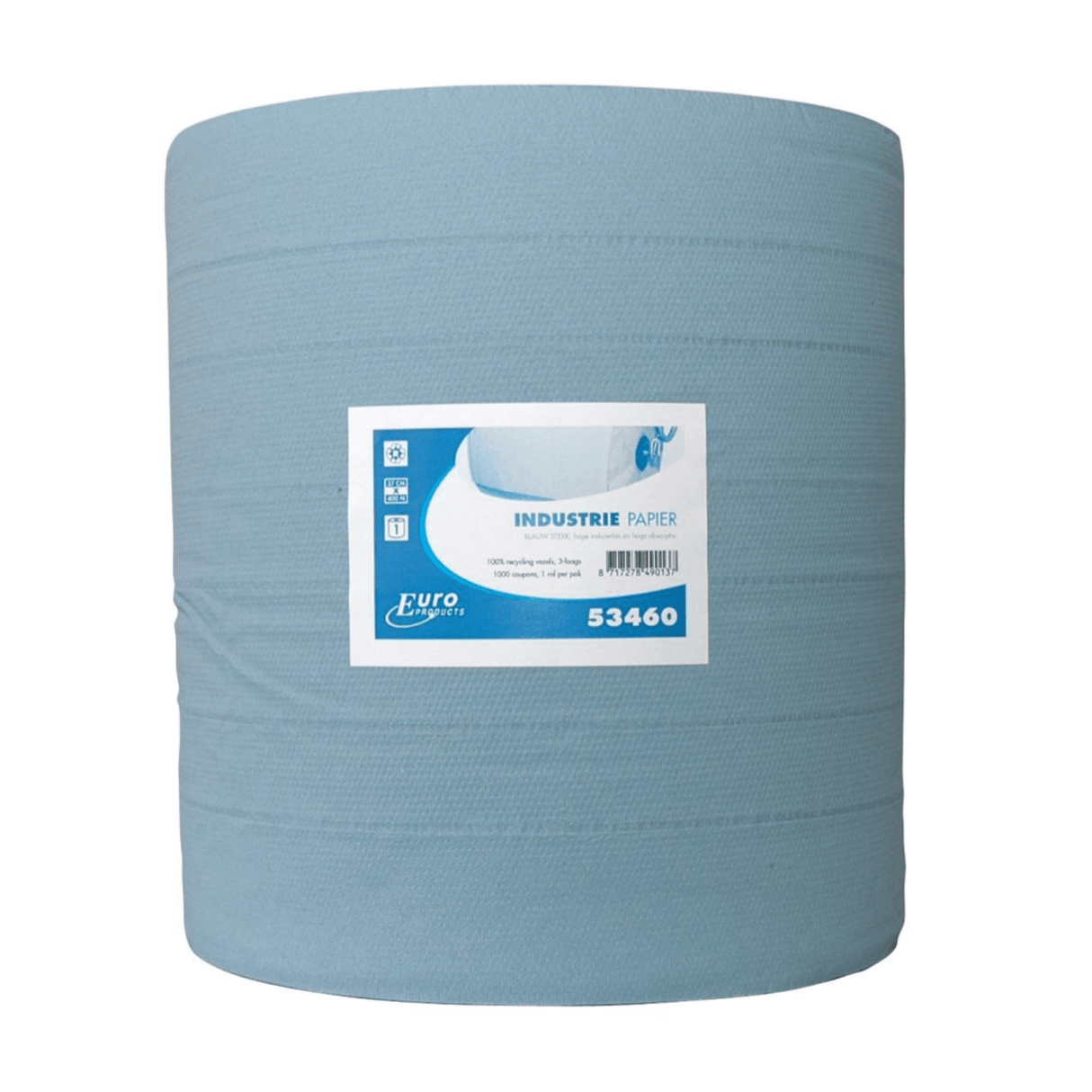 Papel industrial azul fuerte 3 capas 400mtr 37cm