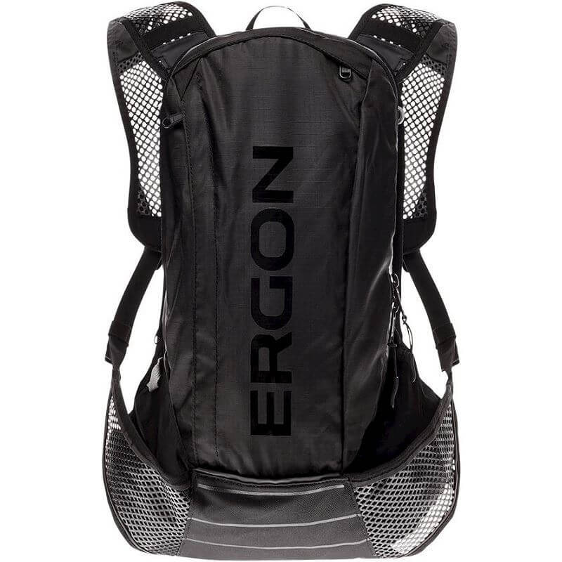 Ergon BX2 EVO Mochila negra - Ligero - Adecuado para excursiones de un día - 10 + 1.5L Volumen - Implaz de agua - Nylon de poliéster - Otro sistema de sujeción - incluida la cubierta de la lluvia