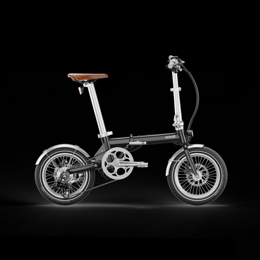 Eovolt electric folding bike morning 16 vintage v3 black
