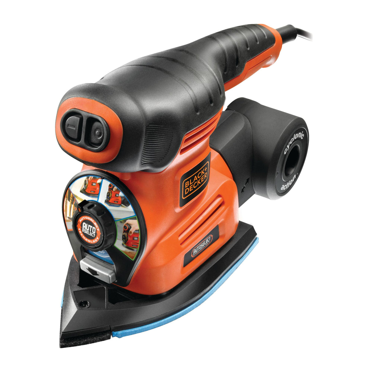 Black+decker ka280k 220w 4in1 multischuurmachine | vlak-, detail-, en excentrische schuurzool | 4x profielpunten | 1x schuurvinger | 14x schuurvellen | in koffer - ka280k-qs
