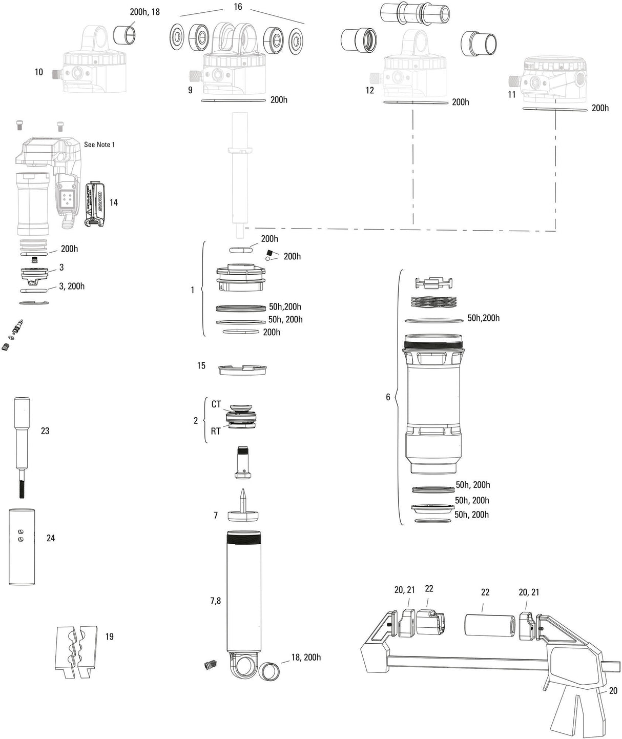 Rockshox shock absorber super deluxe ultimate flight attendant rear shock rs sup.del. ult.fa 230x65mm