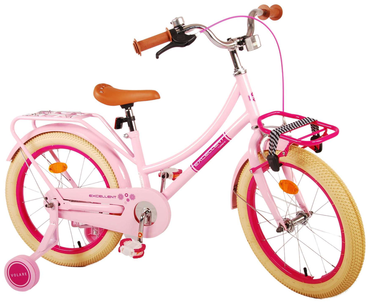 Volare Excellent Children's Bicycle - Girls - 18 inch - Pink - 95% assembled