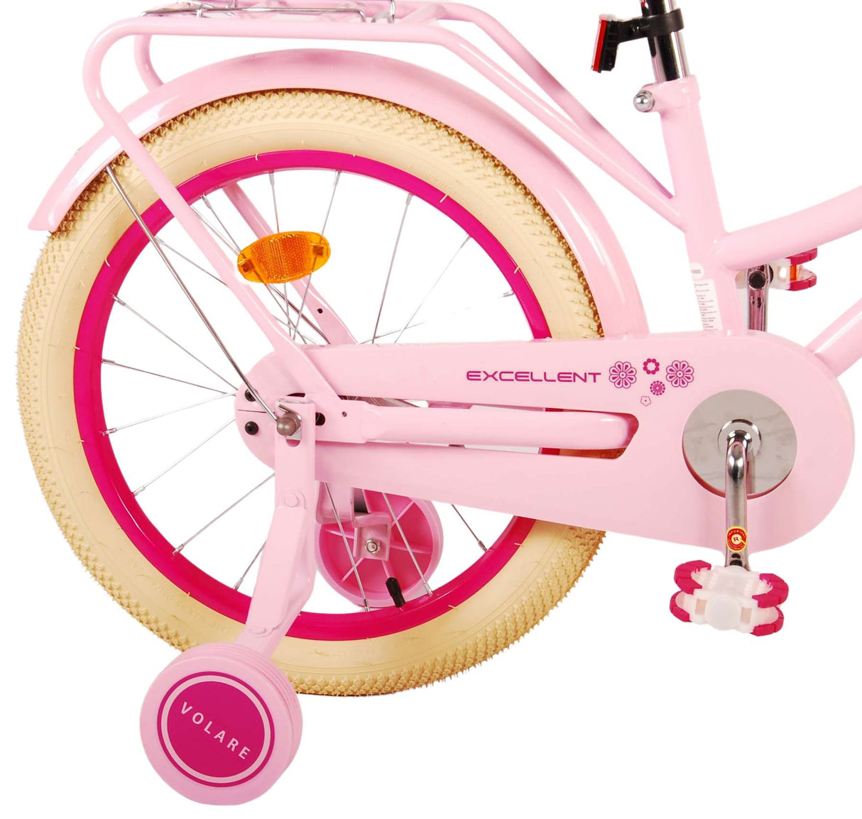 Volare Excellent Children's Bicycle - Girls - 18 inch - Pink - 95% assembled