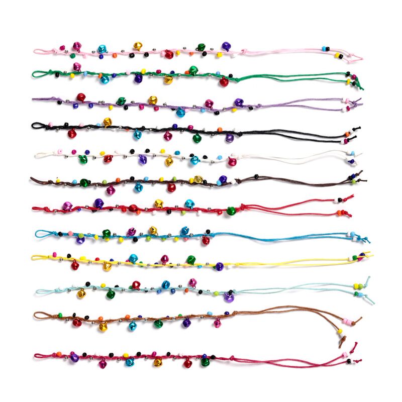 Pulseiras da amizade - sinos trançados com miçangas
