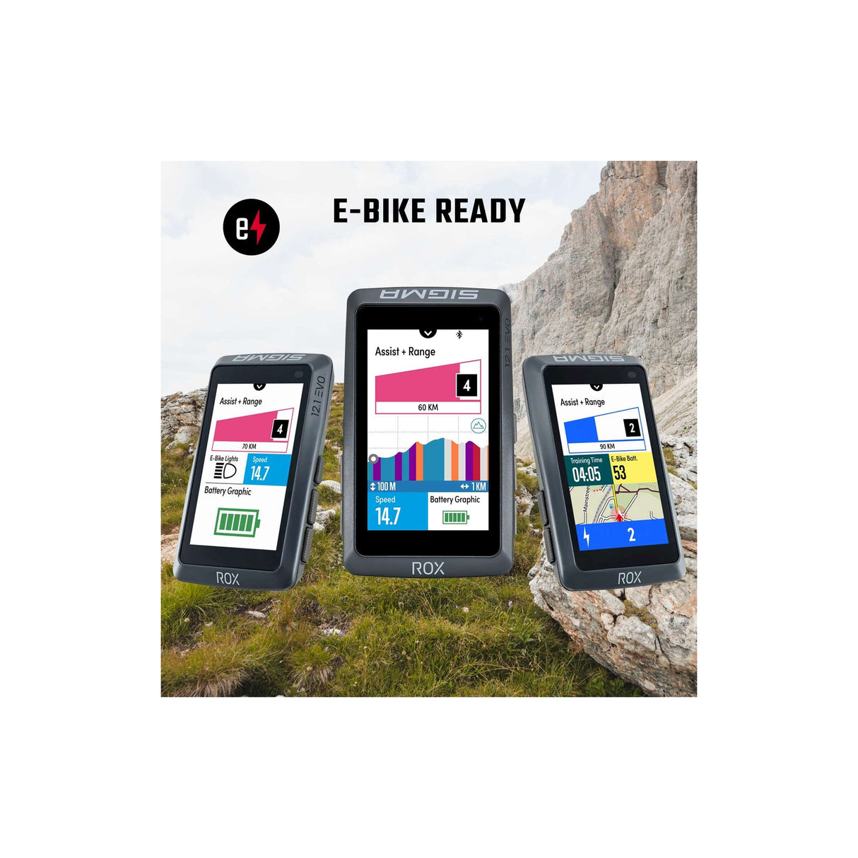 Sigma bicycle computer Rox 12.1 Evo White Set with sensors