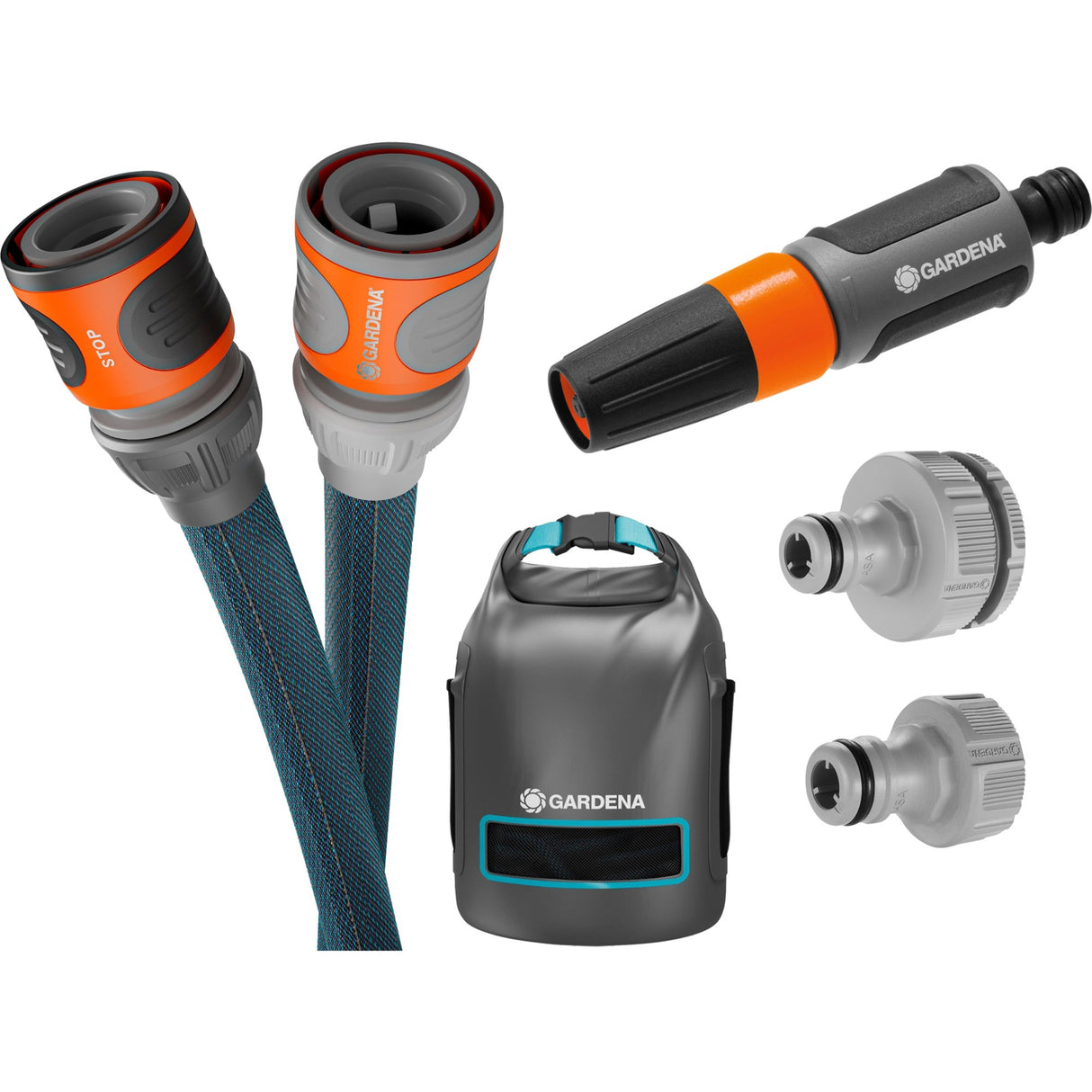 Gardena Textile Snake Liano 15 m Set mit Aufbewahrungstasche