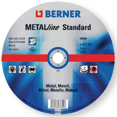 Berner grinding disc metalline standard 125x6x22.2 b