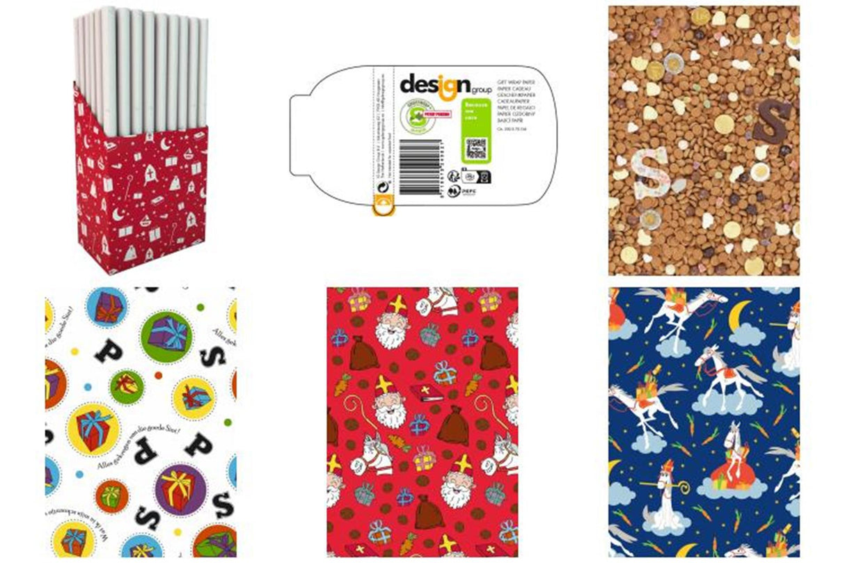Hoomark sinterklaaspapier 200x70 per losse rol