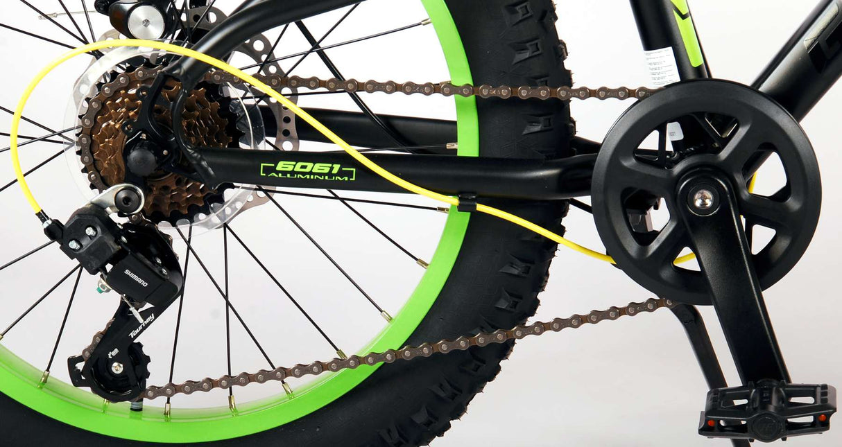 Volare Gradient Children's Bicycle - Drenge - 20 tommer - Black Yellow Green - 6 Speed - Prime Collection