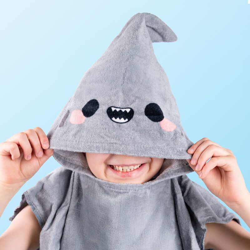 Archie the shark adoramals children's towel hoodie