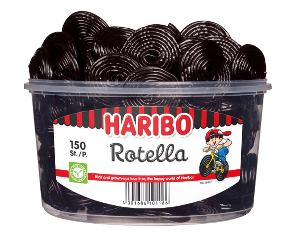 Haribo licorice rotella yo-yos (150 pieces)