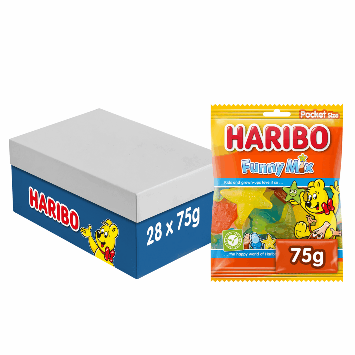 Bolsa mezcla divertida Haribo (28x 75gr)