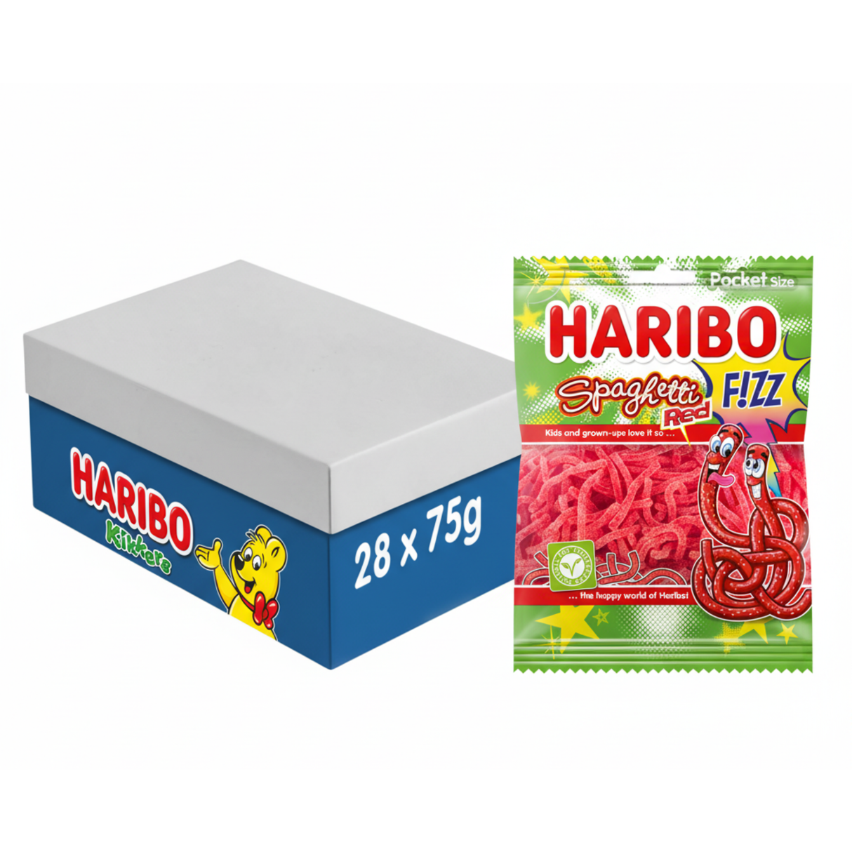 Haribo spaghetti red f!zz sáček (28x 70gr)