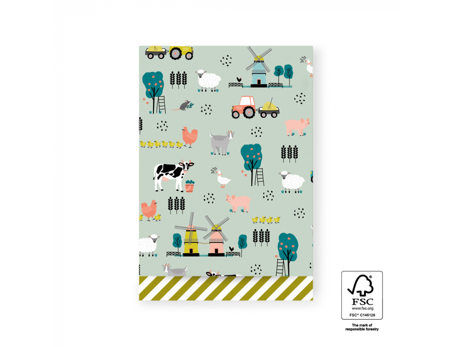 Sacs-cadeaux Rockshox - Farm - Green Stripes - 17x25cm - 200st