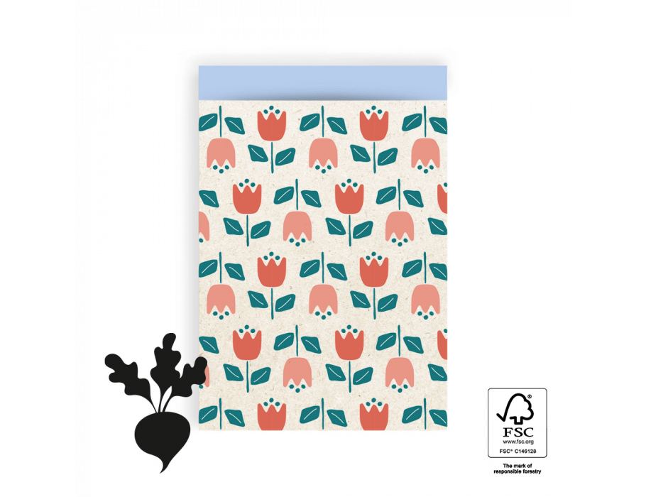Sacs-cadeaux Rockshox - Tulips - Sky Blue - 17x25cm - 200st