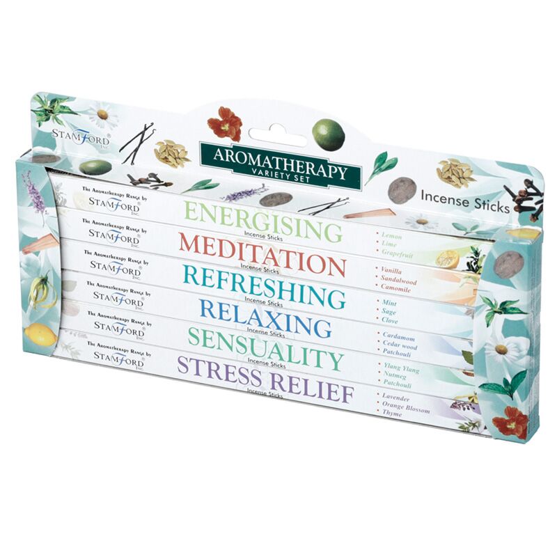 37147 aromatherapy - stamford hex incense sticks gift box 6 packs