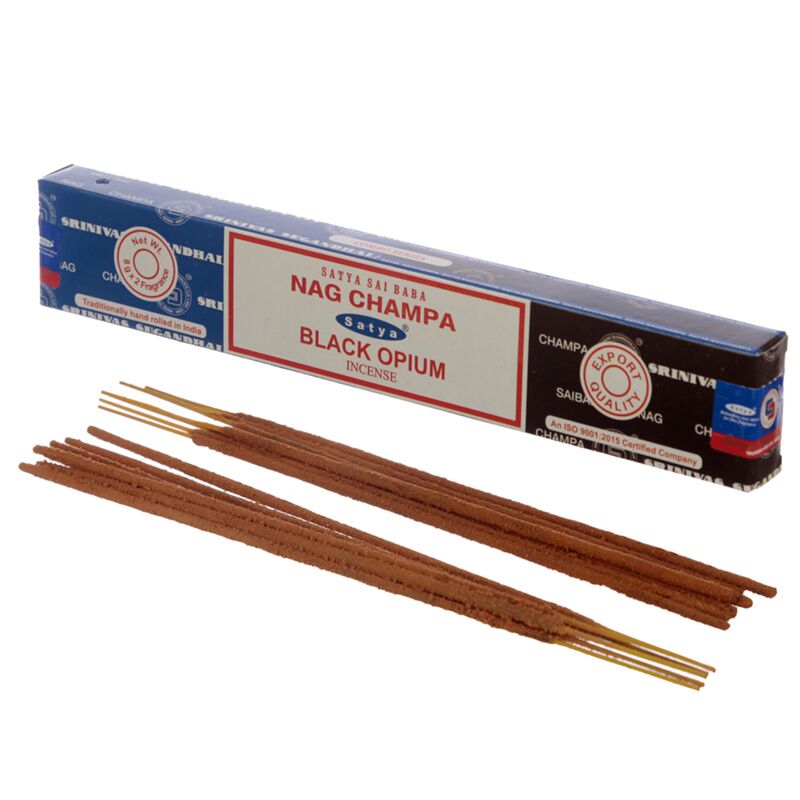01307 satya nag champa black opium incense sticks