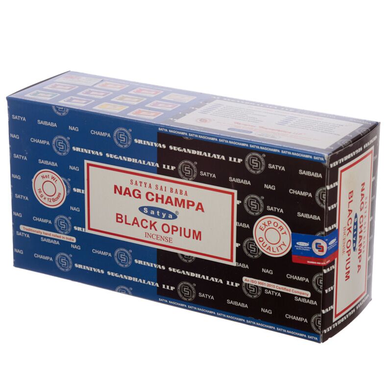 01307 satya nag champa black opium incense sticks