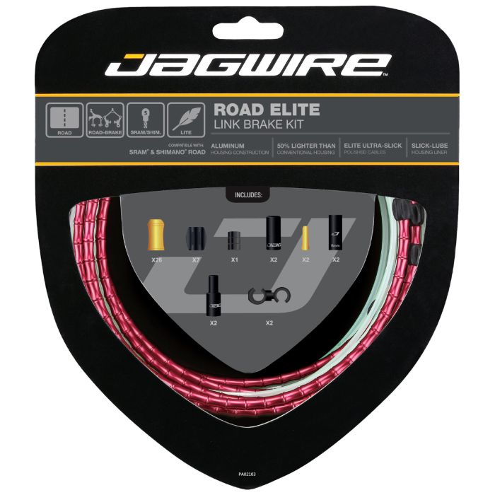 Jagwire road elite link brake kit - red
