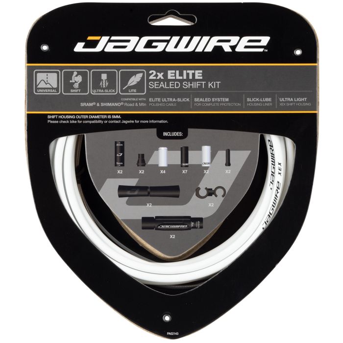 Jagwire 2x elite sealed shift kit - white