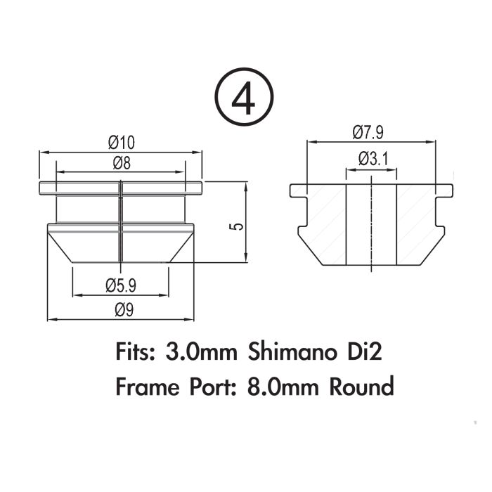 Jagwire frame plug pack - 4mm derailleur housing (2mm frame) (10pcs)