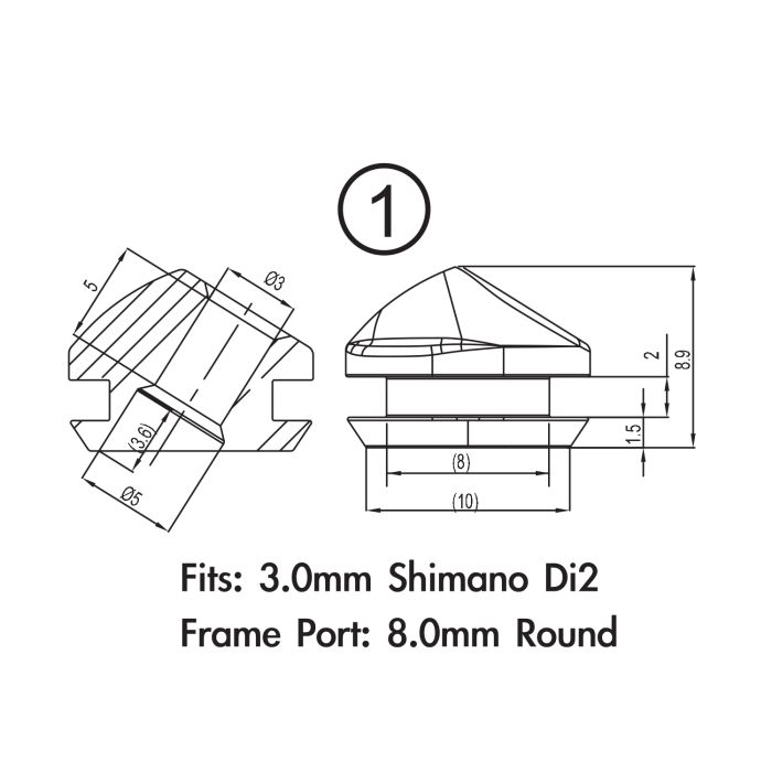 Jagwire frame plug pack - closed type (5.7 to 6mm frame) (10pcs)
