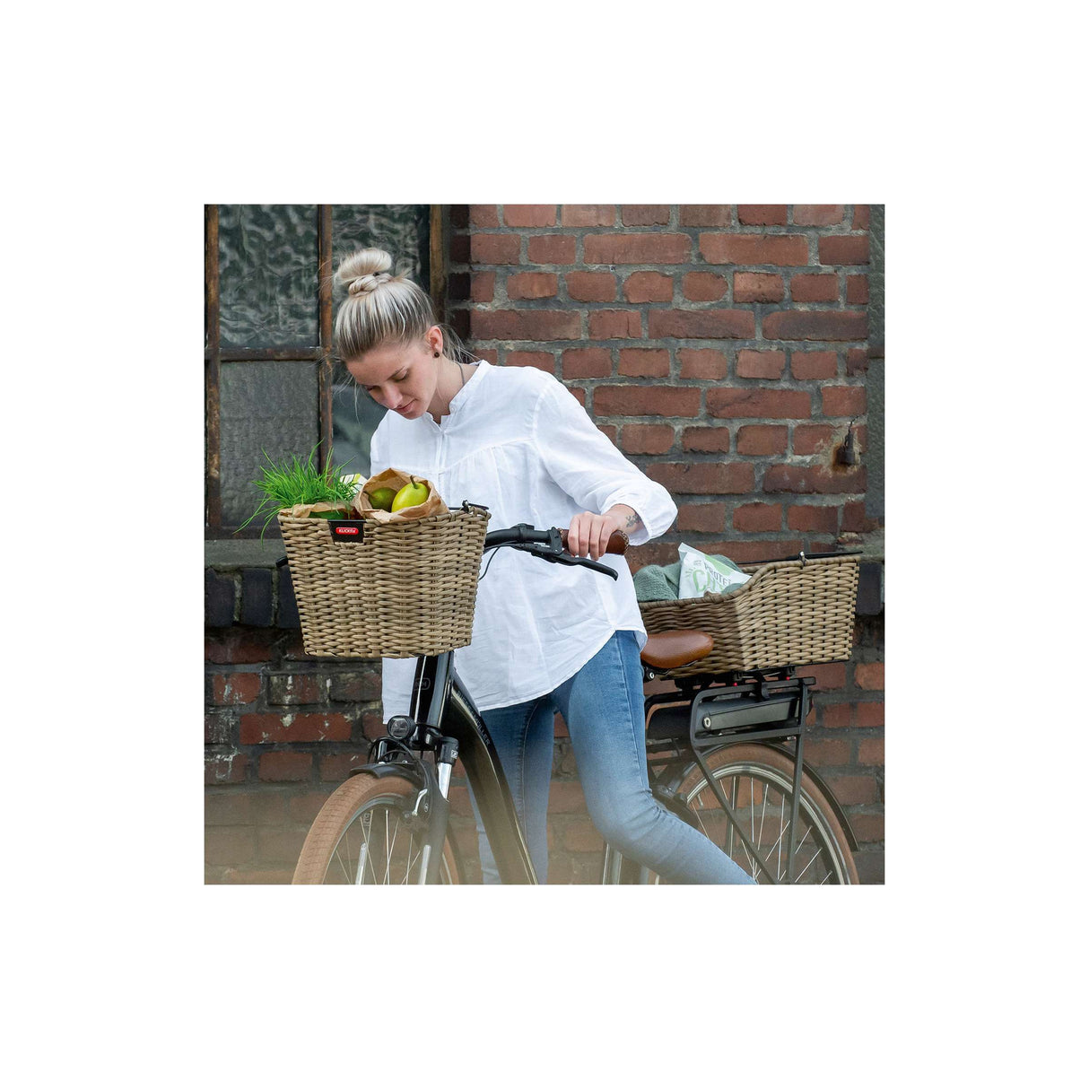 Klickfix rixen kaul basket, front structura retro fr.basket r k structura retro stone gray