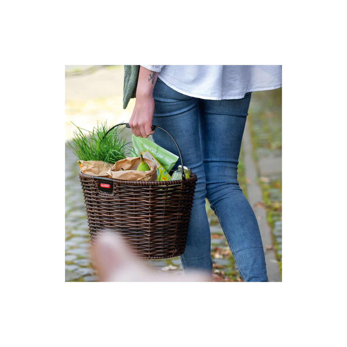 Klickfix rixen kaul basket, front structura oval fr.basket r k structura oval black brown