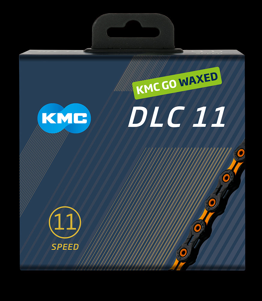Kmc chain dlc11 black orange 118s waxed