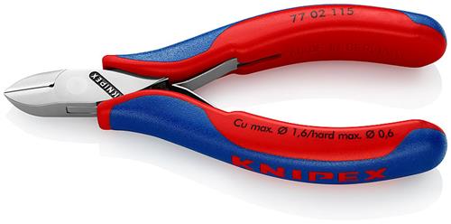 Knipex elektronické boční štípací kleště s vícesložkovými rukojeťmi 115 mm - 7702115