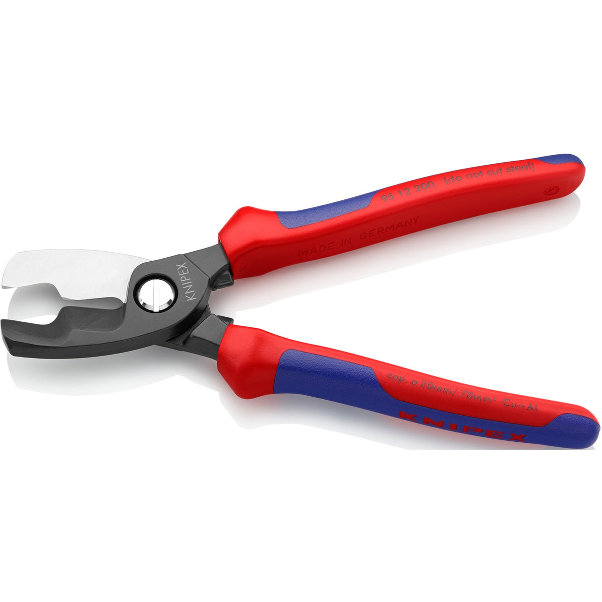 Gearrthóir cábla KNIPEX le imill ghearradh dúbailte 9512200