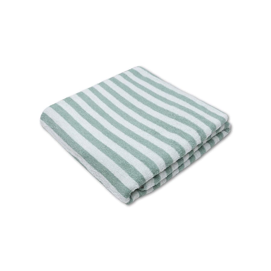 Resort stripe | green and white cotton towel 180 x 90 cm
