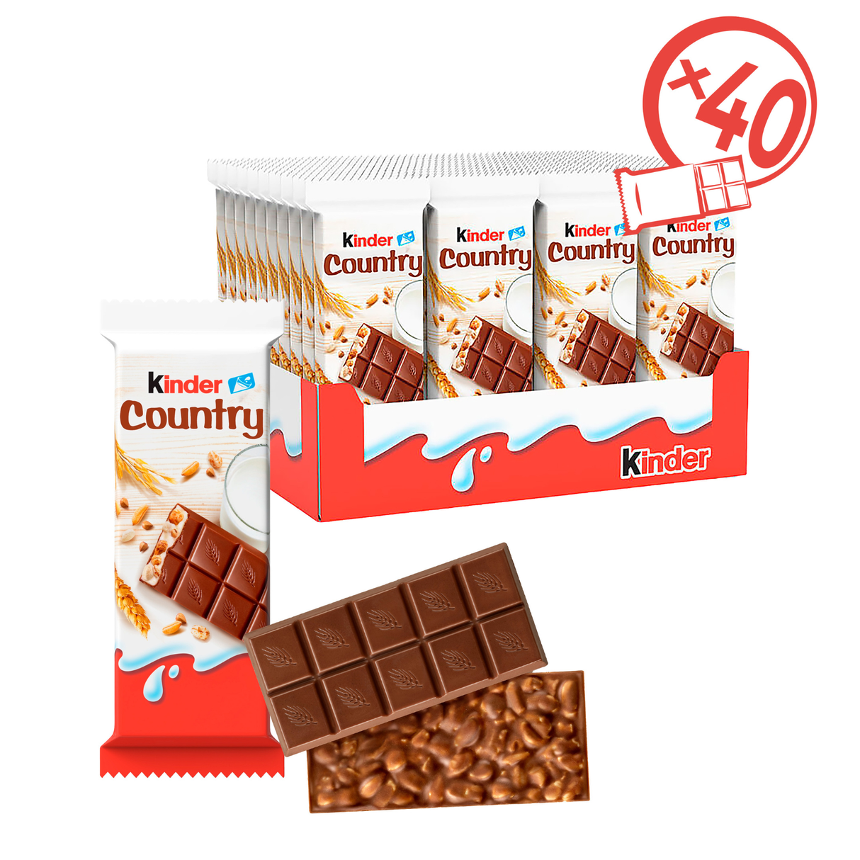 Chocolate kinder con cereales t1 (40 piezas)