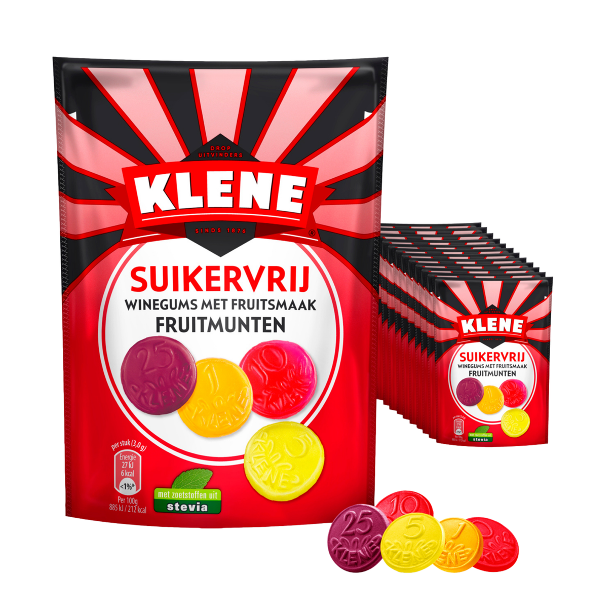 Klene bezcukrowe żelki winne owocowo-miętowe (12x 110gr)