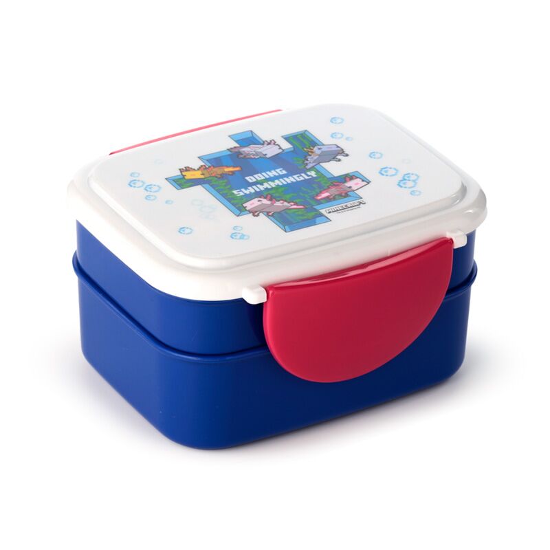 Minecraft axolotl clip bento box lunch box cutlery